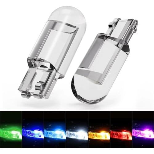 10/20/30pcs W5W 194 T10 Acrylic Housing Cob LED Car Bulb 3000K 6000K White Yellow Red Wedge License Plate Lamp Dome Light Diedo