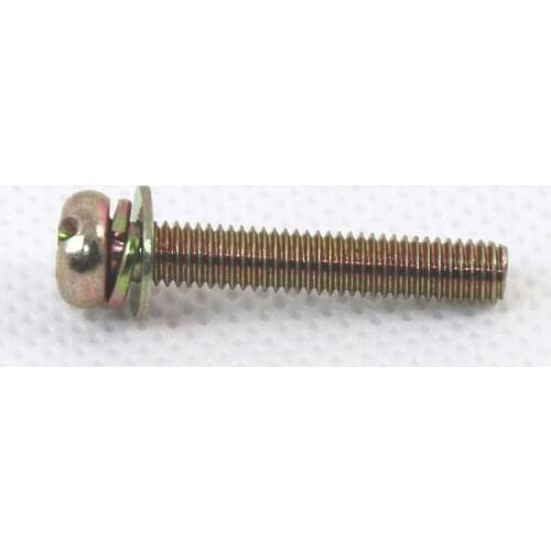 20pcs M6 Color-plated zinc iron Phil-Slot screw Round head nickel plated three combination screws bolts 10mm-20mm length