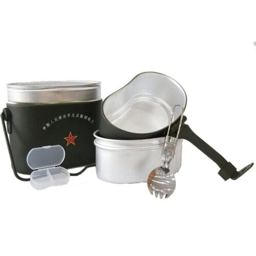 3Pcs German Lunch Box Military Bento Boxes Outdoor Camping Food Container Can Be Heated Lunchbox Aluminum Portable Cooker