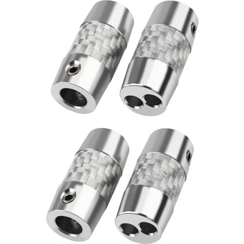 4pcs 5.5mm to 3mm aluminum alloy frosted carbon fiber speaker RCA audio cable distribution ring anti-jamming device