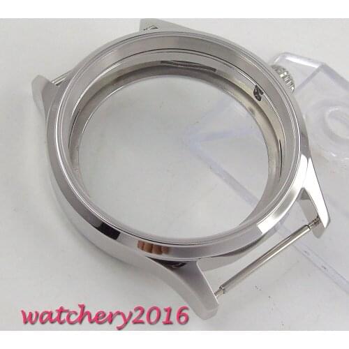 43mm Sapphire crystal 316L stainless steel hardened Pumpkin shaped crown Watch Case fit eta 6497 6498 Movement