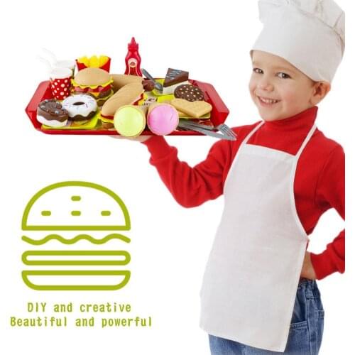49Pcs Kid Simulated French Fries Hamburger Fast Food Model Pretend Play House Toy Children Toys Birthday Christmas New Year Gift