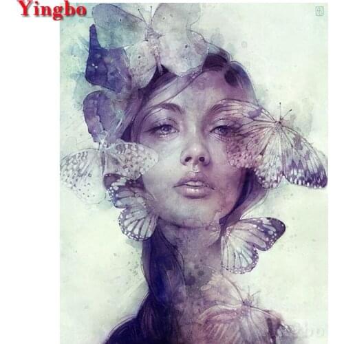 5D diy diamond painting Butterfly woman diamond mosaic cross stitch needlework full square round diamond embroidery rhinestone