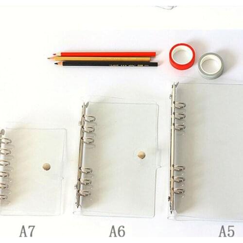 A5 A6 A7 PVC 6holes Spiral Shell Cover Notebook Diary Notepad Sheet Sheel Protector Loose Leaf School Supplies