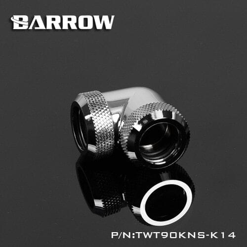 Barrow TWT90KNS-K14, 90 Degree Hard Pipe Fittings, G1 / 4 Adapter For 14mm Hard Tubes ethernet wall plate gadget foot screw