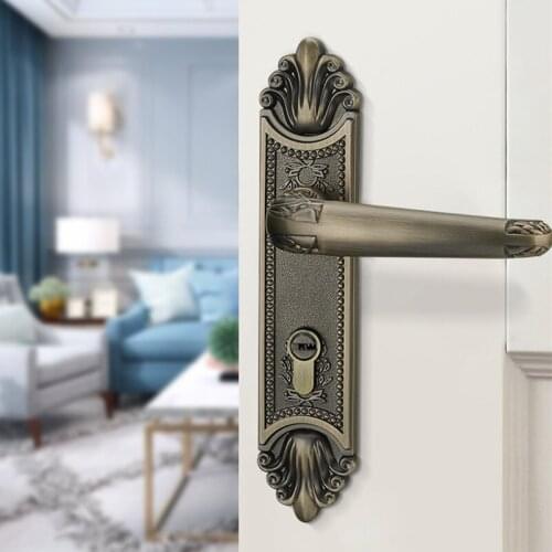 American Silent Safety Door Locks High Quality Interior Door Handle Lock Zinc Alloy Mute Lockset Furniture Hardware Supplies