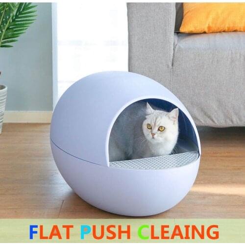 Automatic Self Cleaning Cats defecation record litter Box Flat push cat litter Toilet defecation record Bedpan Pets Accessorie