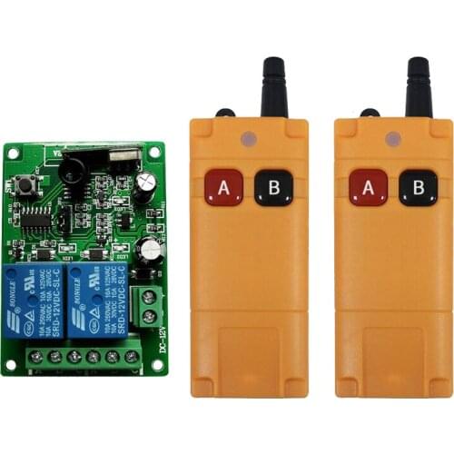 2000m DC12V 24V 2CH 2CH Wireless Remote Control LED Light Switch Relay Output Radio RF Transmitter And 315/433 MHz Receiver