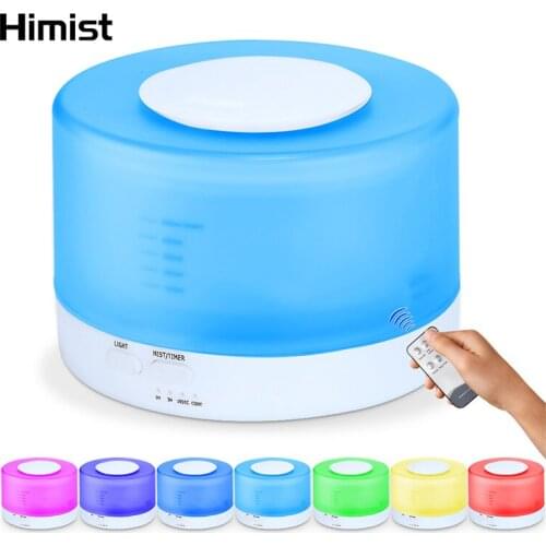 HIMIST 500ML Electric Air Humidifier with Remote Control Essential Oil Diffuser Aromatherapy LED Lamp Ultrasonic Cool Mist Maker
