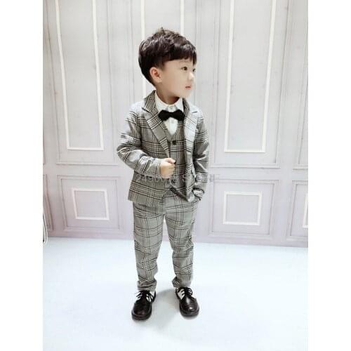 Kids Enfant Garcon Mariage Jacket vest Pants 3Pcs Jogging Set Boys Suit for Wedding Gentleman Children Single Breasted Costume