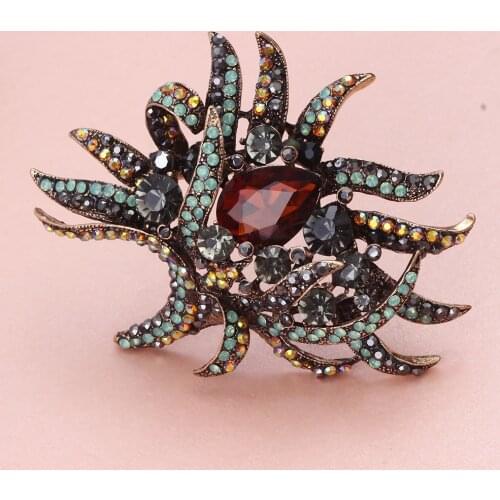 FARLENA luxury Full Rhinestones Brooch Vintage Large Flower Boutonniere Brooches for Women Jewelry Accessories