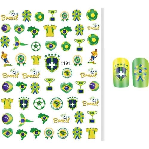Girls Football Elements Nail Art Stickers Adhesive Decals Manicure Supplies