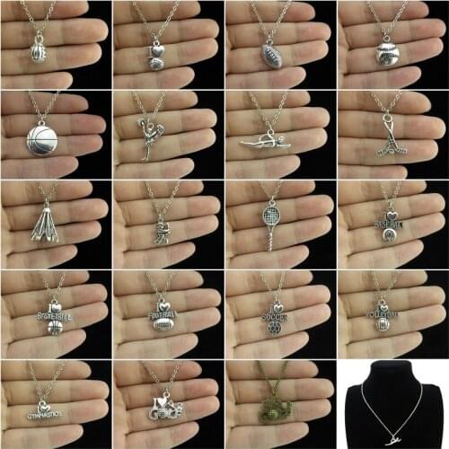 GLOWCAT Q1A35 Alloy Casual Sporty Golf Football Baseball Soccer Basketball Pendant Choker Necklaces Jewelry Accessories