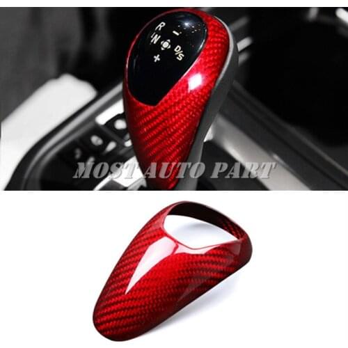 Carbon Fiber Console Gear Shift Knob Trim Cover For BMW M5 M6 F10 F12 2011-2016 Red/Black Car accesories interior Car decoration