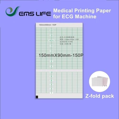 Medical printing paper compatible for fetal monitor 150*90-150P Z-folding 5pcs packing