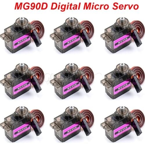 MG90D 9g Digital Micro Servo Motor High Torque Bearing Upgraded MG90S for RC Plane Helicopter Boat Car Trex 450