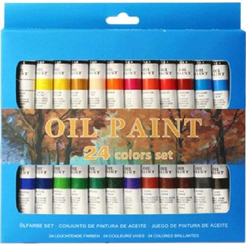 24 Colors Professional Oil Painting Paint Drawing Pigment 12ml Tubes Set Artist Art Supplies for Beginner