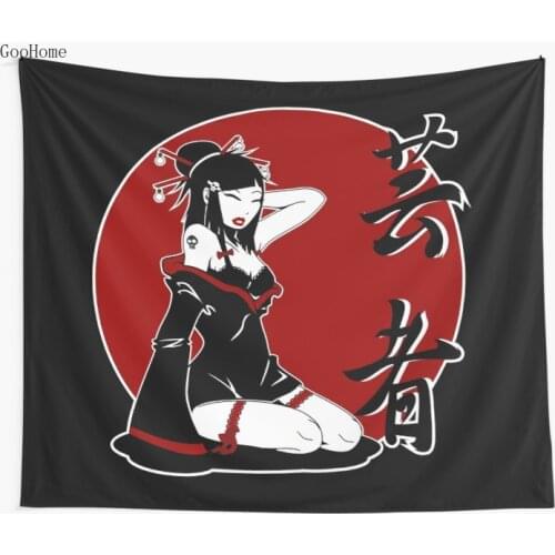 Geisha Pinup Wall Tapestry Cover Beach Towel Throw Blanket Picnic Yoga Mat Home Decoration