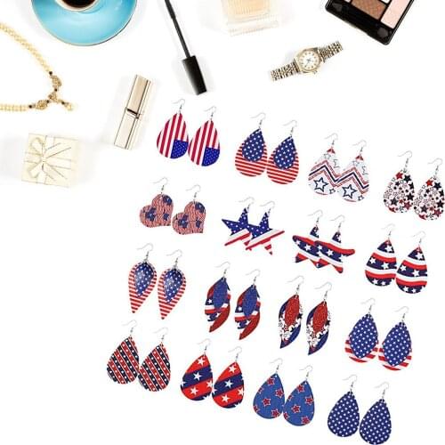 New Design 16 Pairs Fashion Trend Personality Leather Pattern Drop Earrings Jewelry Party Wedding Gift Delicate