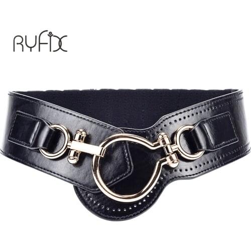 New Luxury Design leather Wide belts for Women personality grain Fabric Women belt For Dress Down coat Bit Buckle BL206