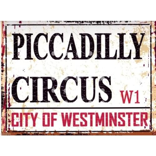 Piccadilly Circus London Street Metal Sign Vintage Style Pub Bar Shop
