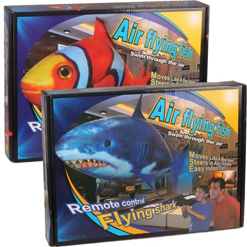 Remote Control Flying Shark Rc Air Flying Fish Robot Infrared Air Swimming Balloons Shark Toy Kids Party Drop Ship