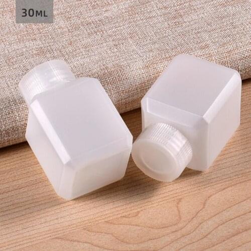 Empty 30ML Plastic Bottle Square Shape HDPE Material Refillable Storage Container for Lotion Liquid