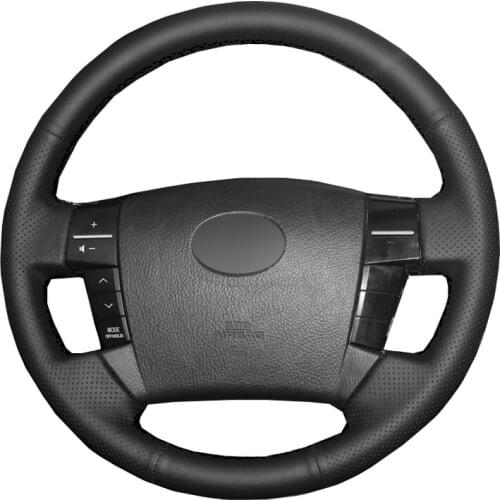 Hand Sewing Car Steering Wheel Cover Wrap Cow Leather Suede Volant For Toyota Reiz Mark X 2005 2006 2007 2008 2009 Funda Volante