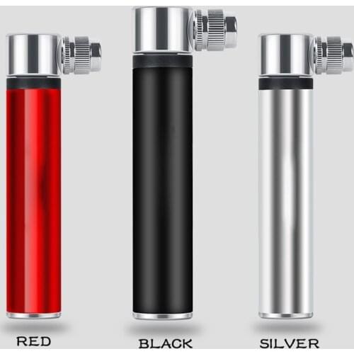 Manual Mini Portable Bicycle Aluminum Alloy Pump Silver Red Black Three Pump Bicycle Basketball Universal