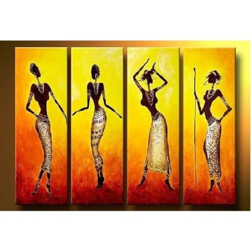 Modern oil painting on canvas multi-picture combination handpainted paintings forks people