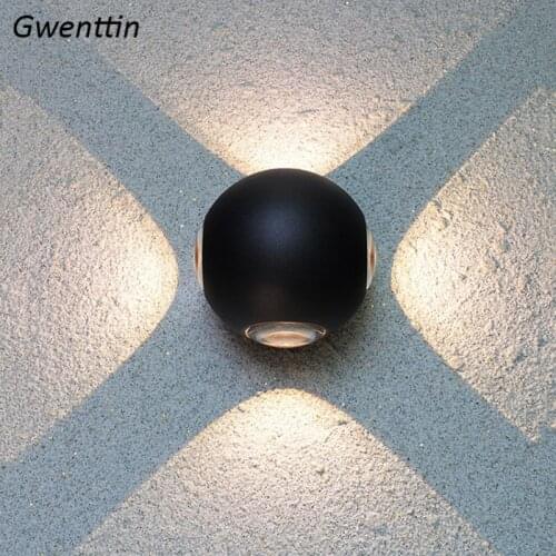 Outdoor Led Waterproof Porch Lights Round Ball Wall Lamp Sconce for Home Villa Garden Decoration Outside Modern Lighting Fixture