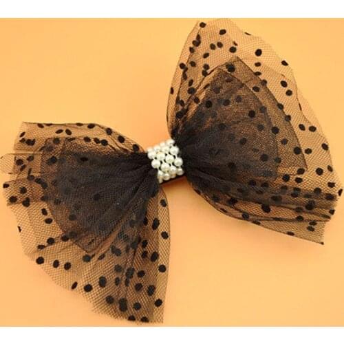 Hair Accessories Bow Hair Clip 7 Colors Net Yarn Pearls Bridal Headwear Bowknot Hairpins for Lovely Girls Wedding Accessories
