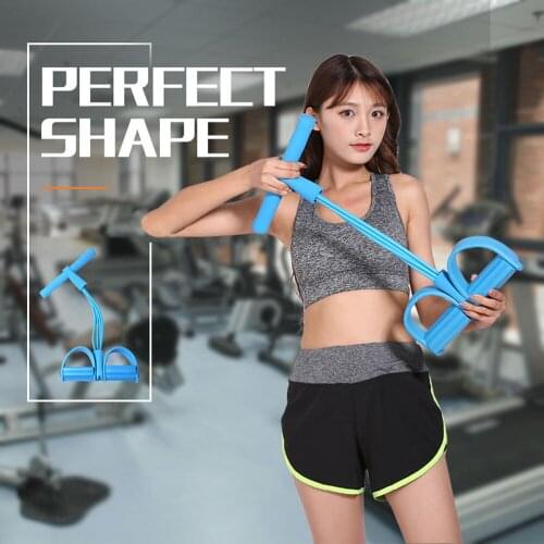 Womens Stovepipe Beauty Leg Device Pedal Tensioner Four-Tube Fitness Device Sit-Ups Abdomen and Abdomen Pedal Tension Rope