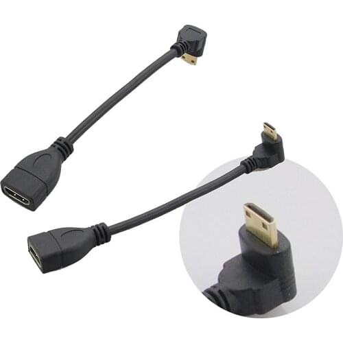 17CM High Speed 90 Degree Mini HDMI Down-toward Male to HDMI Female Cable Adapter Connector (Down-Toward)
