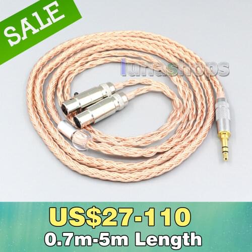 2.5mm 3.5mm XLR Balanced 16 Core 99% 7N OCC Earphone Cable For Audeze LCD-3 LCD-2 LCD-X LCD-XC LCD-4z LCD-MX4 LCD-GX LN006753