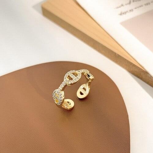 2021 trendy Simple Delicate Ring For The Woman In The Spring Of New Sweet Girl The Adjustable Luxury Party Engagement Jewelry