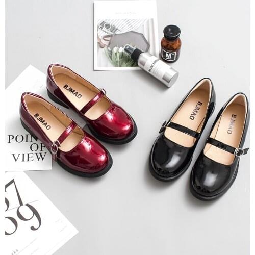 2020 New Japanese Style Vintage College Student Shoes Girls Cute Cosplay Lolita Shoes JK Uniform Shoes Size 35-40