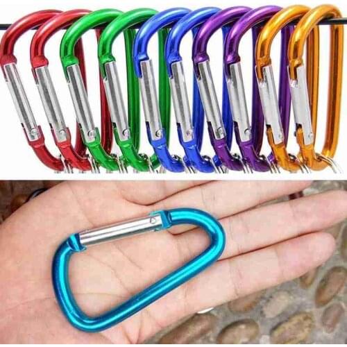 3pcs D Clip Carabiner Snap Spring Clasp Hook Keyring Camping Carabina Small Karabiner Locking Carabiner Clip Snap Hook Keyring