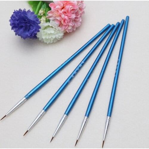 5Pcs Nylon Hair Brush Hook Line Pen Artist Watercolor Acrylic Painting Drawing HX6D