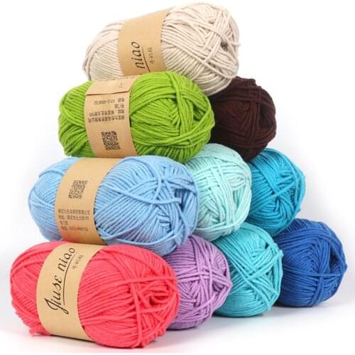 50g Hand-woven 5 Strand Milk Cotton Wool Crochet Thread DIY Handmade Knitted Baby Sweater Hat Scarf Sofa Cushion