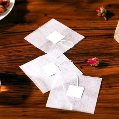 50pcs/lot Corn Fiber Drawstring Empty Tea Bags Fold Close Filter Teabags Reusable