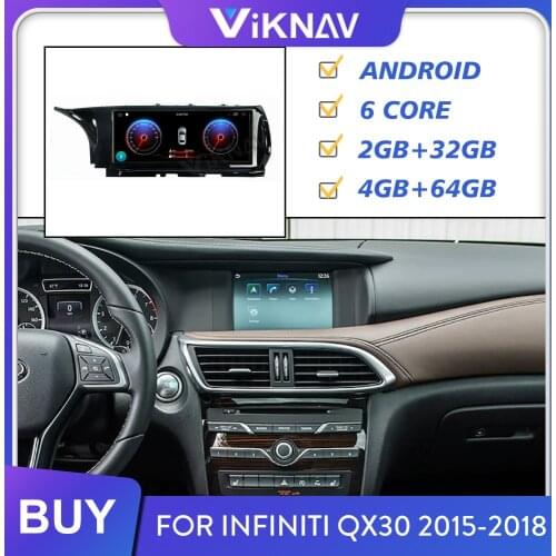 Car Radio for Infiniti QX30 2015 2016-2018 Android Auto Stereo Receiver Multimedia Player Head Unit GPS Navigation Tape Recorder