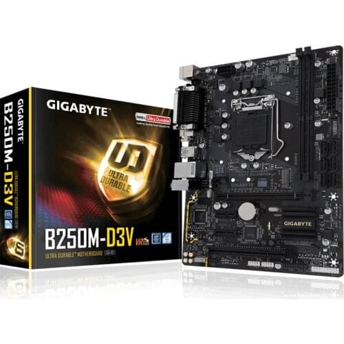 Free Shipping NEW B250 1151 Motherboard for Gigabyte GA-B250M-D3V LGA1151 DDR4 32G
