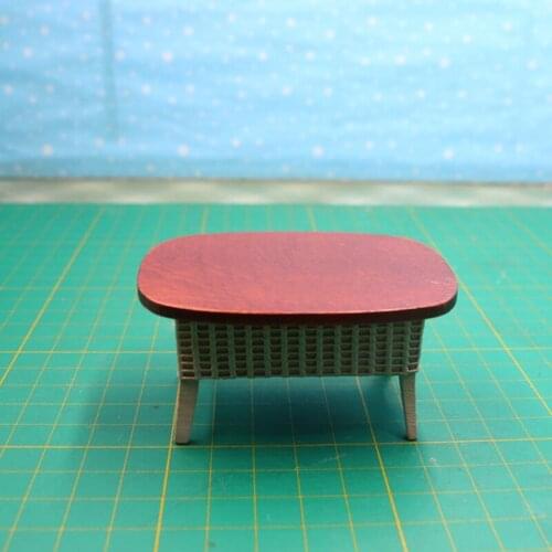 G07-X319 children baby gift Toy 1:12 Dollhouse mini Furniture Miniature rement Doll accessories Oval table D111 1pcs