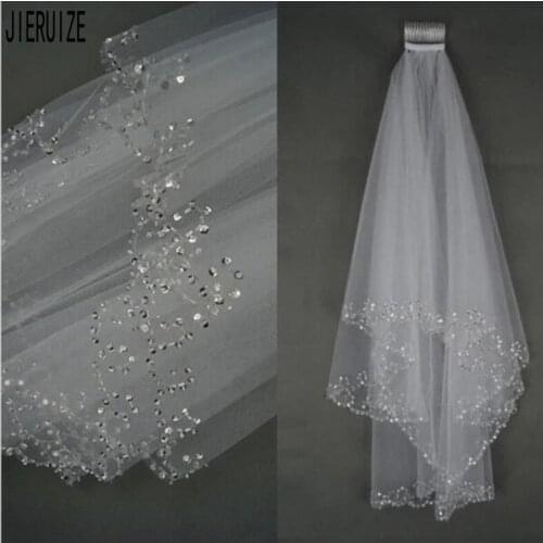 JIERUIZE Wedding Short Veils