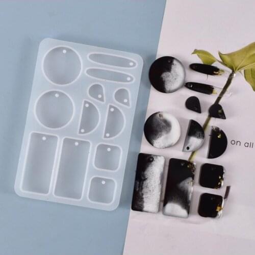 Crystal Epoxy Crafts Resin Mold Earrings Dangler Pendant Casting Silicone Mould B36D