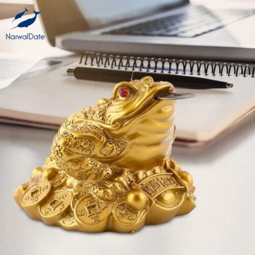 Lucky Fortune Frog Feng Shui Golden Toad Coin Chinese Charm for Prosperity Home Decoration Gift Ancestor Money Master Blessed