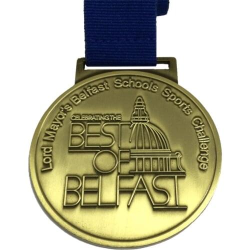 Medal Custom Award Medal 50.8mm(2 inches ) Diameter Medal with Standard Ribbon Antique Brass or Antique Silver Medal