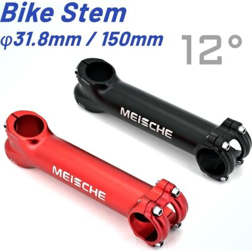 MEISCHE Mountain MTB Extend Long Lengthen CNC Bike Stem 31.8MM 150MM Road Bike Bicycle Stem 12 Degree Stems 28.6MM Bike Parts