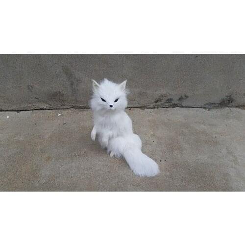 New cute simulation fox model polyethylene&fur white fox doll about 16x15cm 0893
